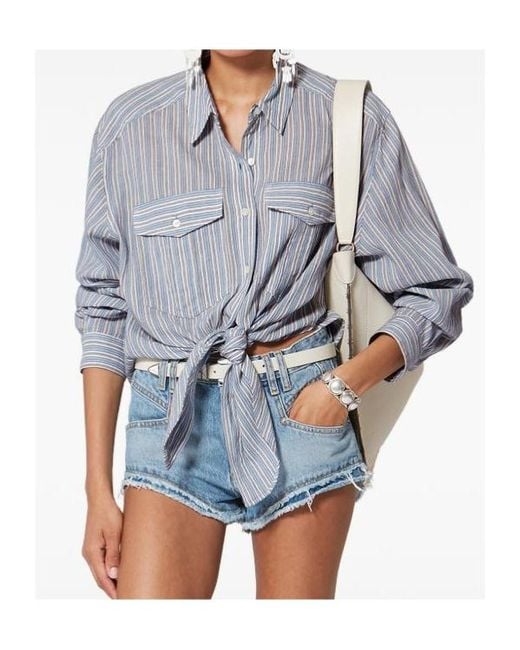 Isabel Marant Gray Étoile Nath Long-Sleeved Shirt