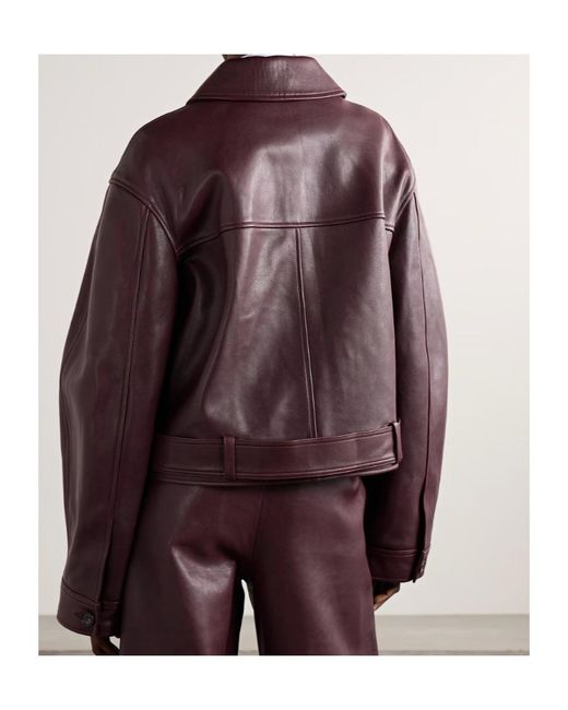 Co. Purple Belted Leather Jacket