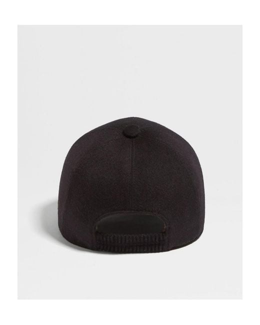 Zegna Black Oasi Cashmere Baseball Cap for men