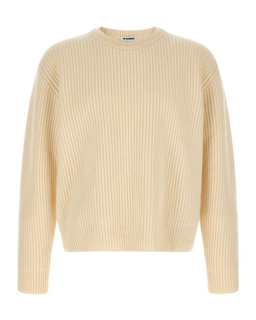 Jil Sander Natural Fisherman Rib-Knitted Crewneck Jumper for men