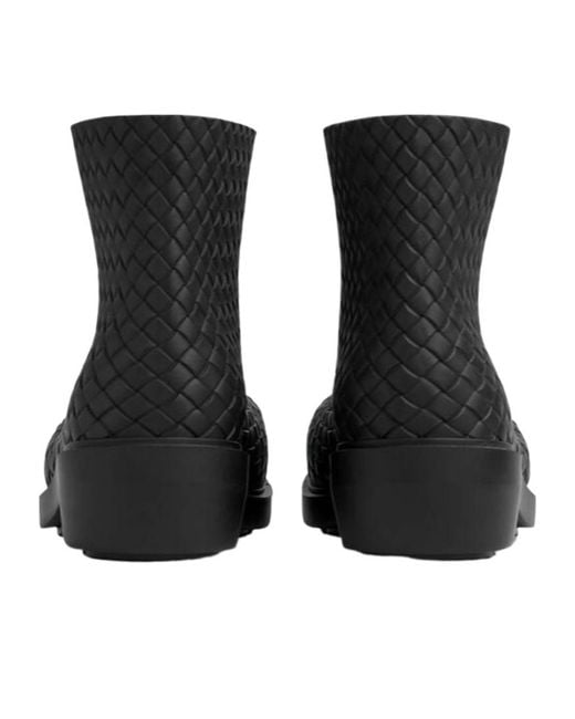 Bottega Veneta Black Fireman Ankle Boots