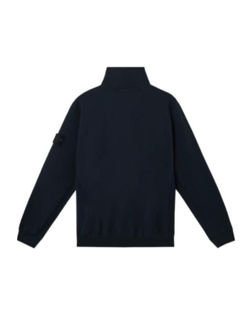 Stone Island Blue Compass-Logo Sweatshirt for men