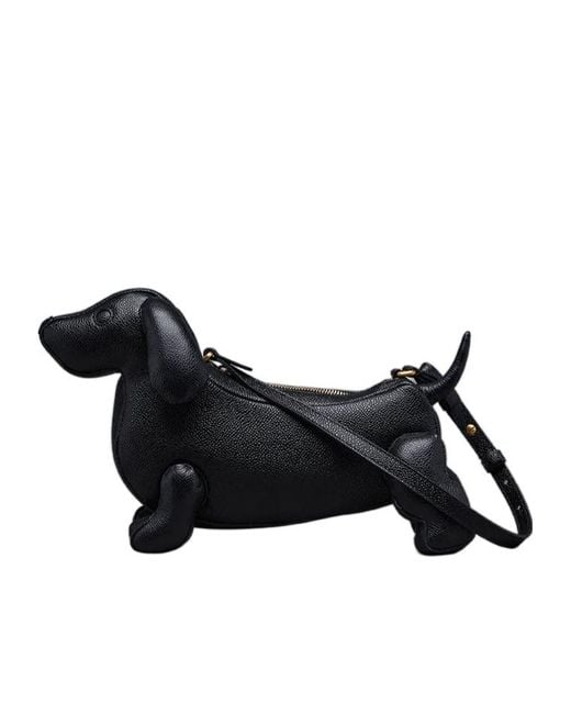 Thom Browne Black Hector Zipped Shoulder Bag
