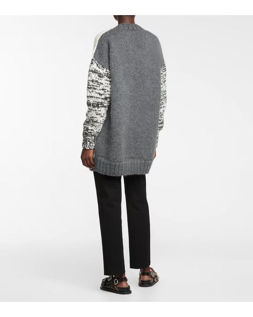Joseph Gray Embroidered Pattern Sweater