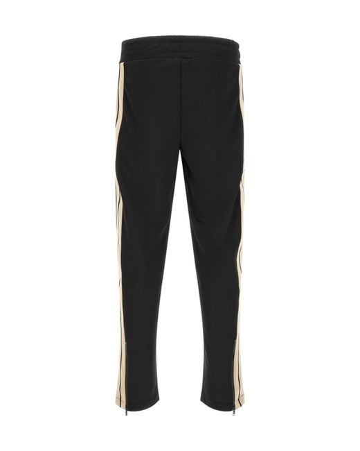 Palm Angels Black Striped Sweatpants for men