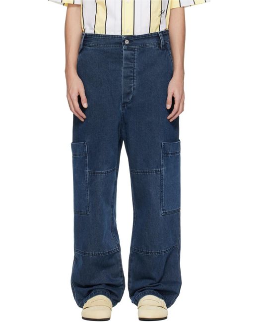 Jacquemus Blue Carré De-Nîmes Wide-Leg Jeans for men