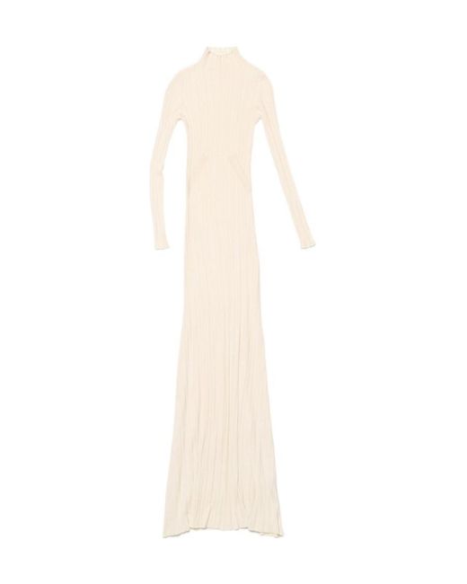 Jacquemus White Lenzuolo Pleated Long Dress