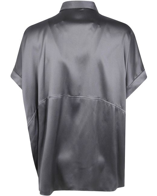 Brunello Cucinelli Gray Collared Short-Sleeved Shirt