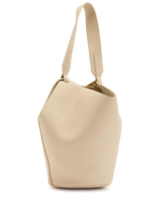 Khaite Natural Lotus Mini Grained Leather Tote Bag
