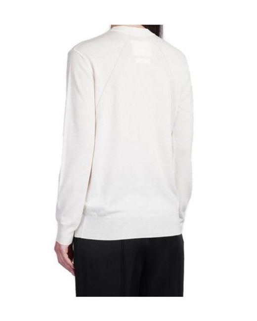 Jil Sander White Lightweight Crewneck Jumper