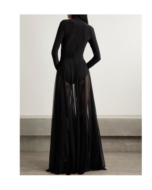 Norma Kamali Black Long Sleeve Turtleneck Dress