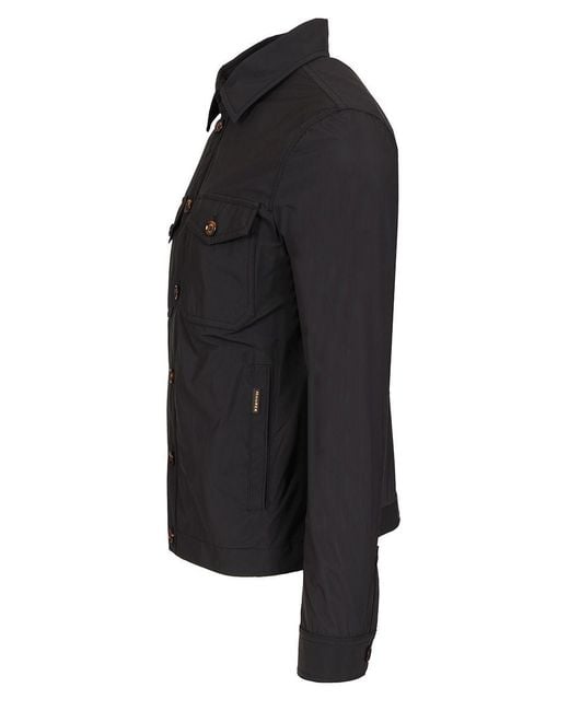 Moorer Black Shirt Jacket With Pockets for men