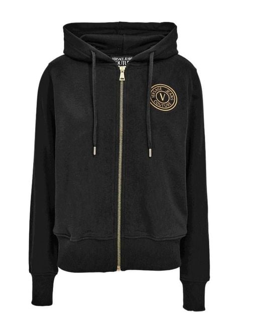 Versace Jeans Black V-Emblem Hoodie