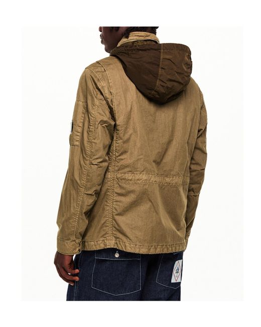 C P Company Green Stand-Collar Multi-Pocket Utility Jacket for men