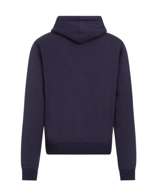 Berluti Blue Zip-Up Drawstring Hoodie for men