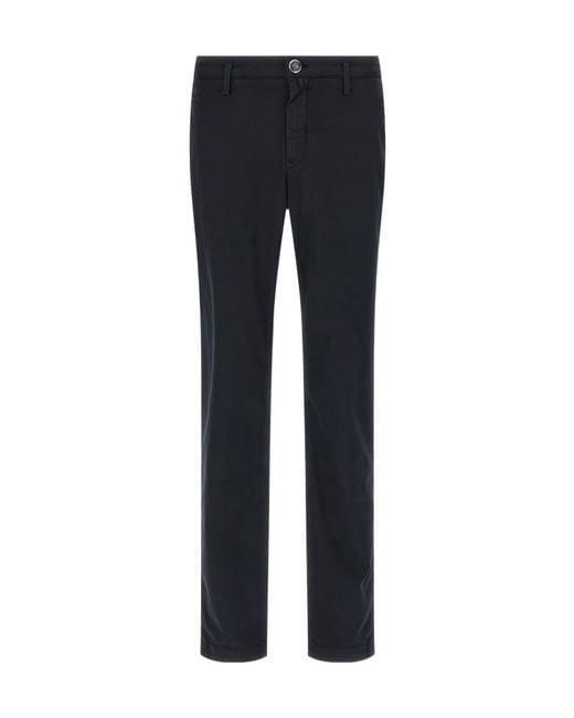 Jacob Cohen Blue Logo Plaque Straight-Leg Trousers for men
