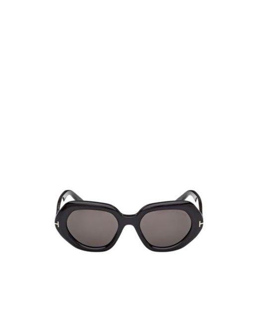 Tom Ford Gray Eyewear Geometric Frame Sunglasses