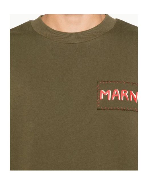 Marni Green Logo-Print Sweatshirt for men