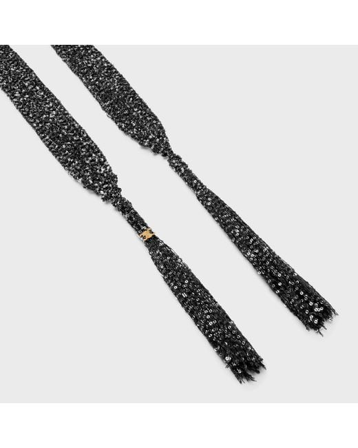 Céline White Thin Scarf