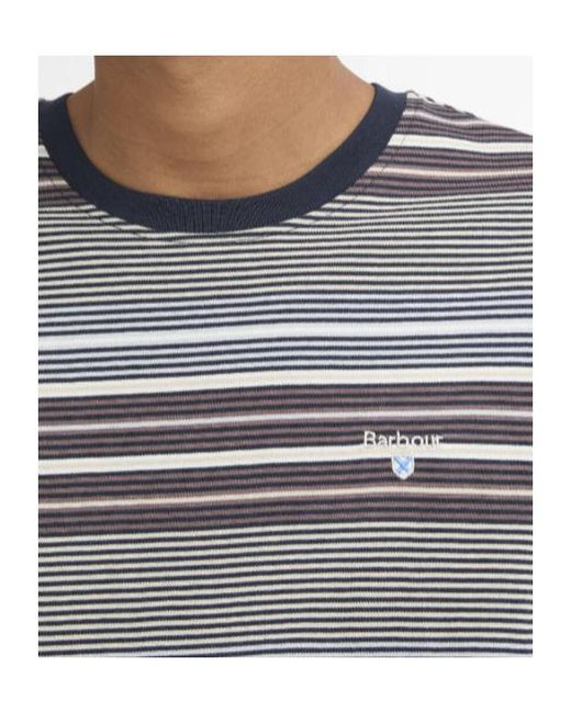 Barbour Gray Steelrigg Striped T-Shirt for men