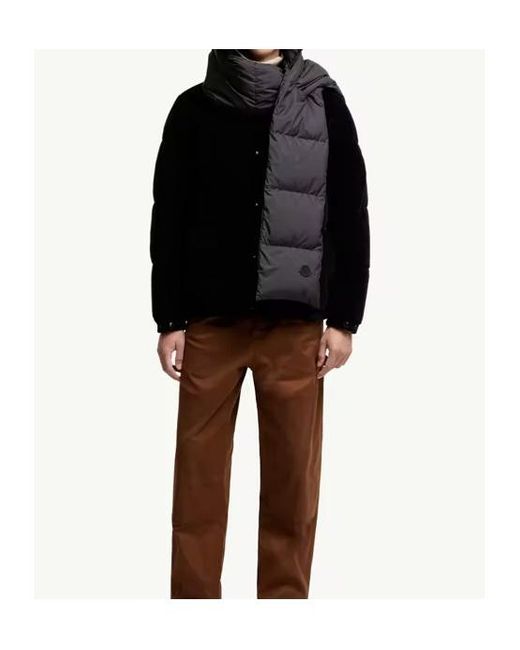 Moncler Black Hooded Down Scarf