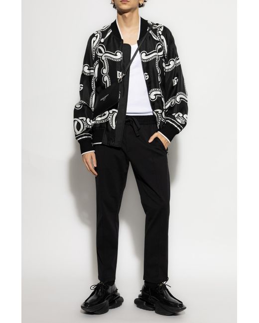 Dolce & Gabbana Black Elastic Waist Jogging Pants for men