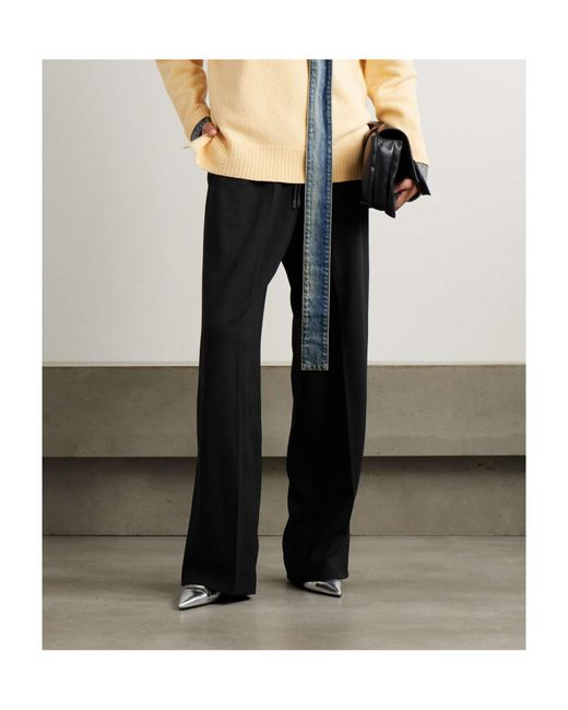 Dries Van Noten Black Pressed Crease Pants