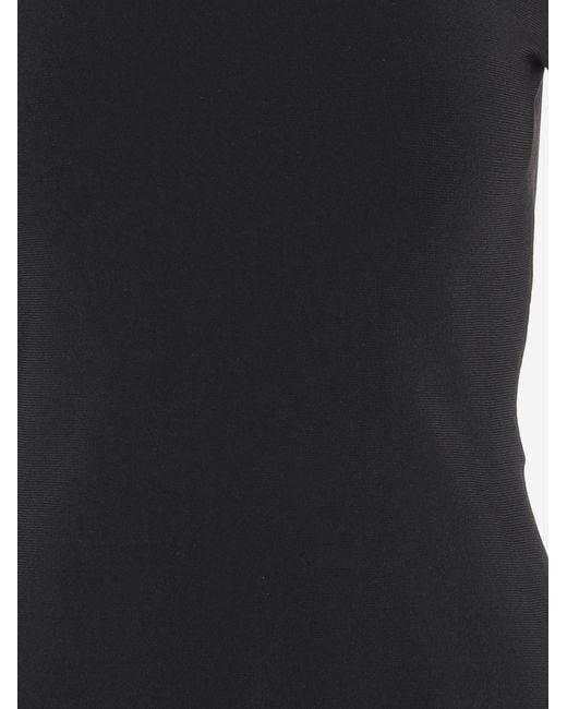 Valentino Black Lace-Trim Long-Sleeve Mini Dress