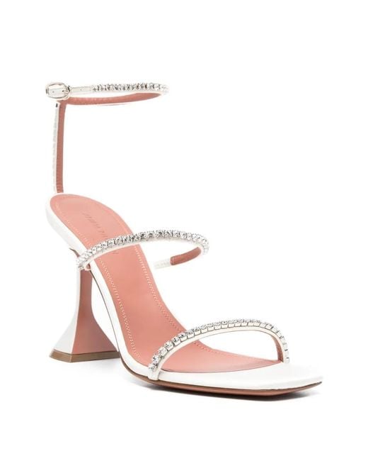 AMINA MUADDI White Gilda Crystal Sandals