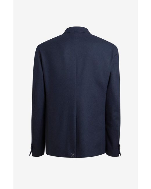 Etro Blue Double-Breasted Peak-Lapel Blazer for men