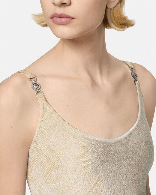 Versace Natural Short Dresses