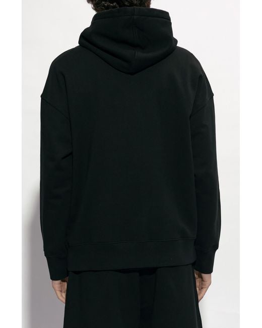 Givenchy Black Logo Printed Drawstring Hoodie for men