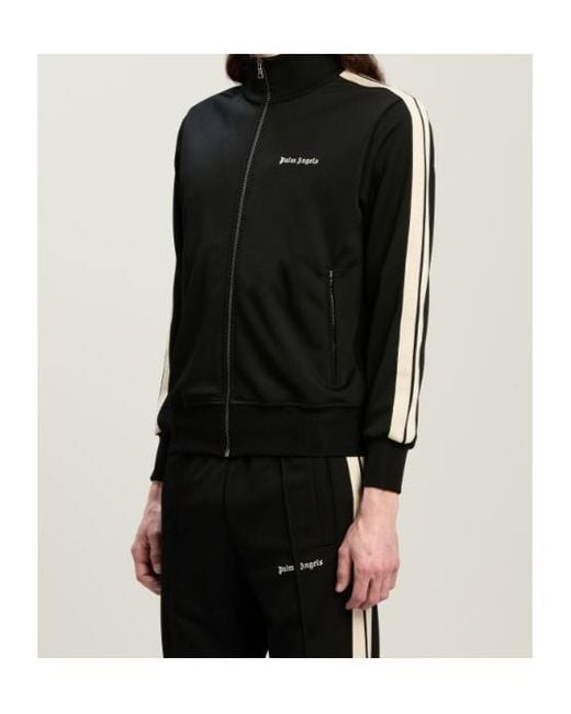 Palm Angels Black Classic Logo-Print Track Bomber Jacket for men
