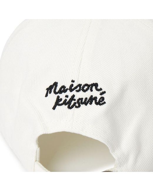 Maison Kitsuné White Embroidered-Logo Patch Cap for men