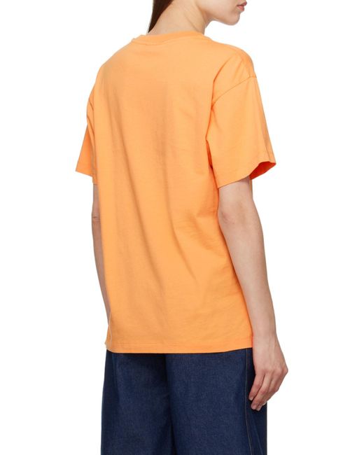 Maison Kitsuné Orange Maison Kitsuné Fox-Printed Crewneck T-Shirt