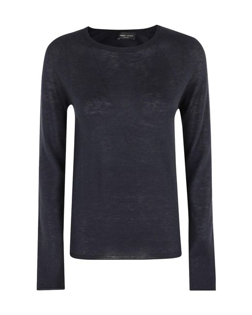 Roberto Collina Blue Crew Neck Knitwear