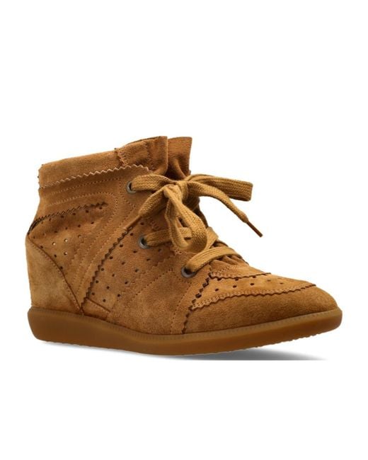 Isabel Marant Brown Bobby Lace-Up Wedge Sneakers
