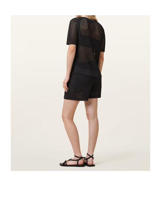 AllSaints Black Paloma Drawstring Knit Shorts