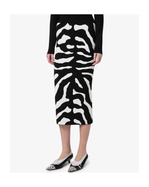 Moschino Black Printed Stretch Skirt