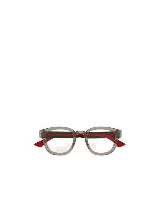 Gucci White Eyewear Square Frame Glasses for men