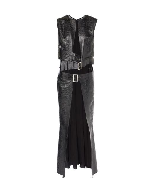 Junya Watanabe Black Snake Print Sleeveless Dress