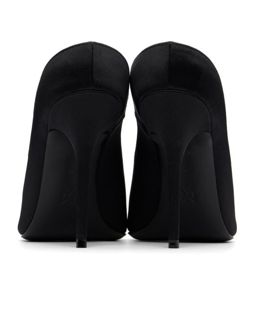AMINA MUADDI Black Anok Mule 105 Pointed-Toe High Heels