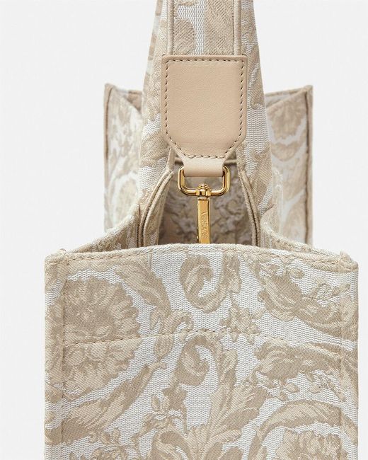 Versace Natural Athena Logo Embroidered Tote Bag