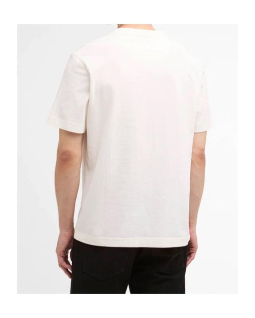 Barbour White Crew Neck T-Shirt for men