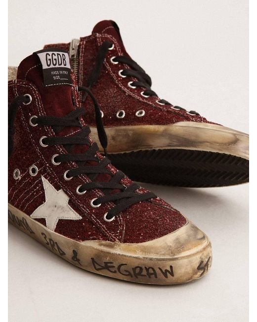 Golden Goose Deluxe Brand Brown Francy Penstar Glittered Hi Sneakers