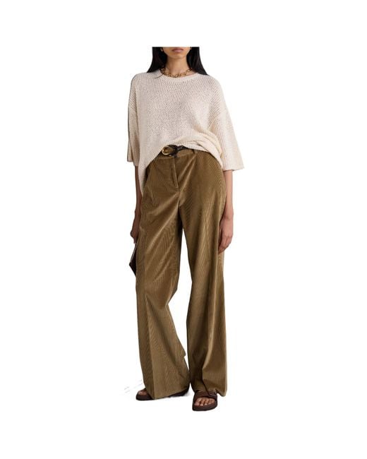 The Elder Statesman Natural Oversized Cutout Knit T-Shirt