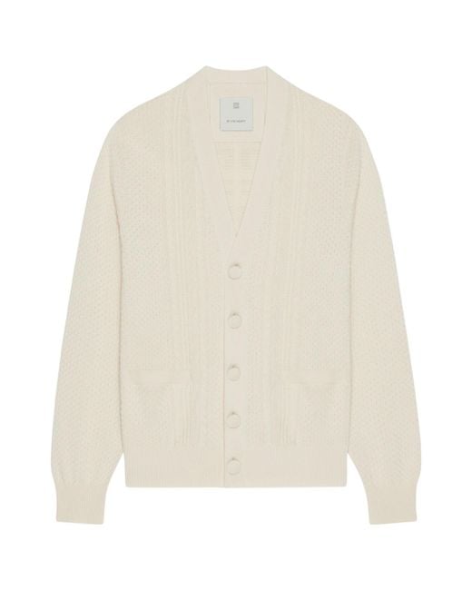 Givenchy White Button-Up Knit Cardigan for men