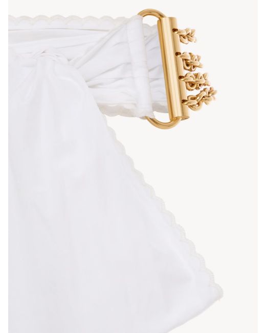 Chloé White Bow-Detail Belt