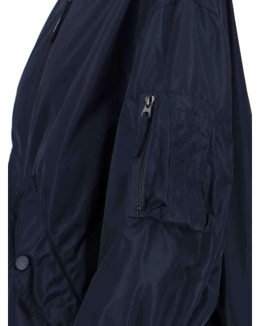 Aspesi Blue Long Sleeved Zip-Up Coat