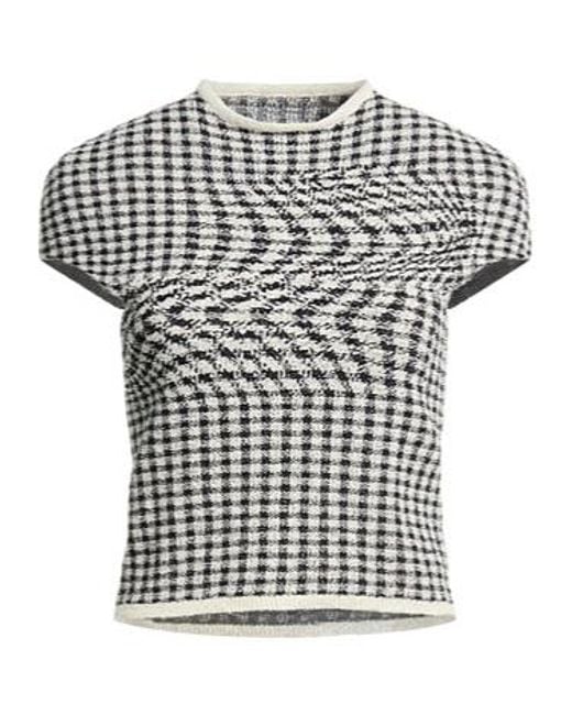 MM6 by Maison Margiela Black Knitted Short-Sleeved Top